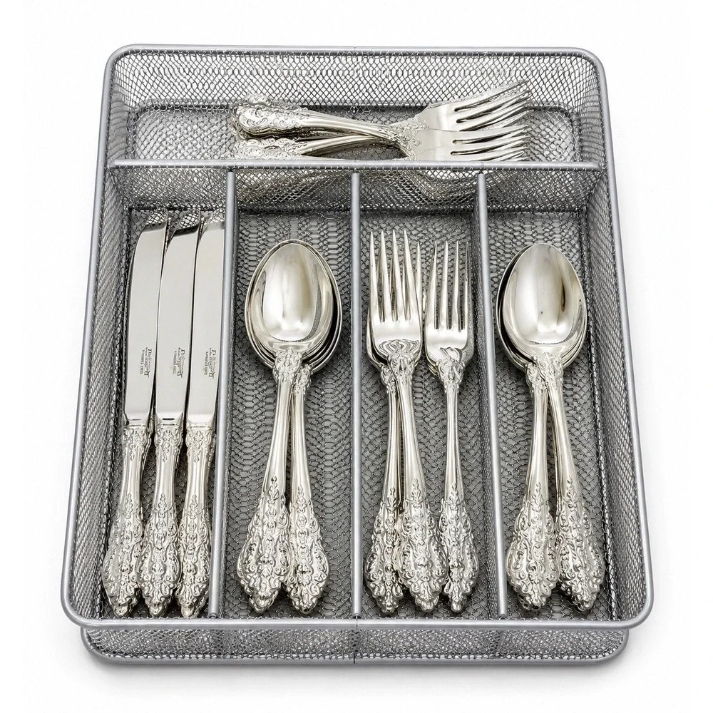 F.B. Rogers Dean Rose Flatware Set 20 Pc 4 Five-Piece Settings Stainless W/Tray